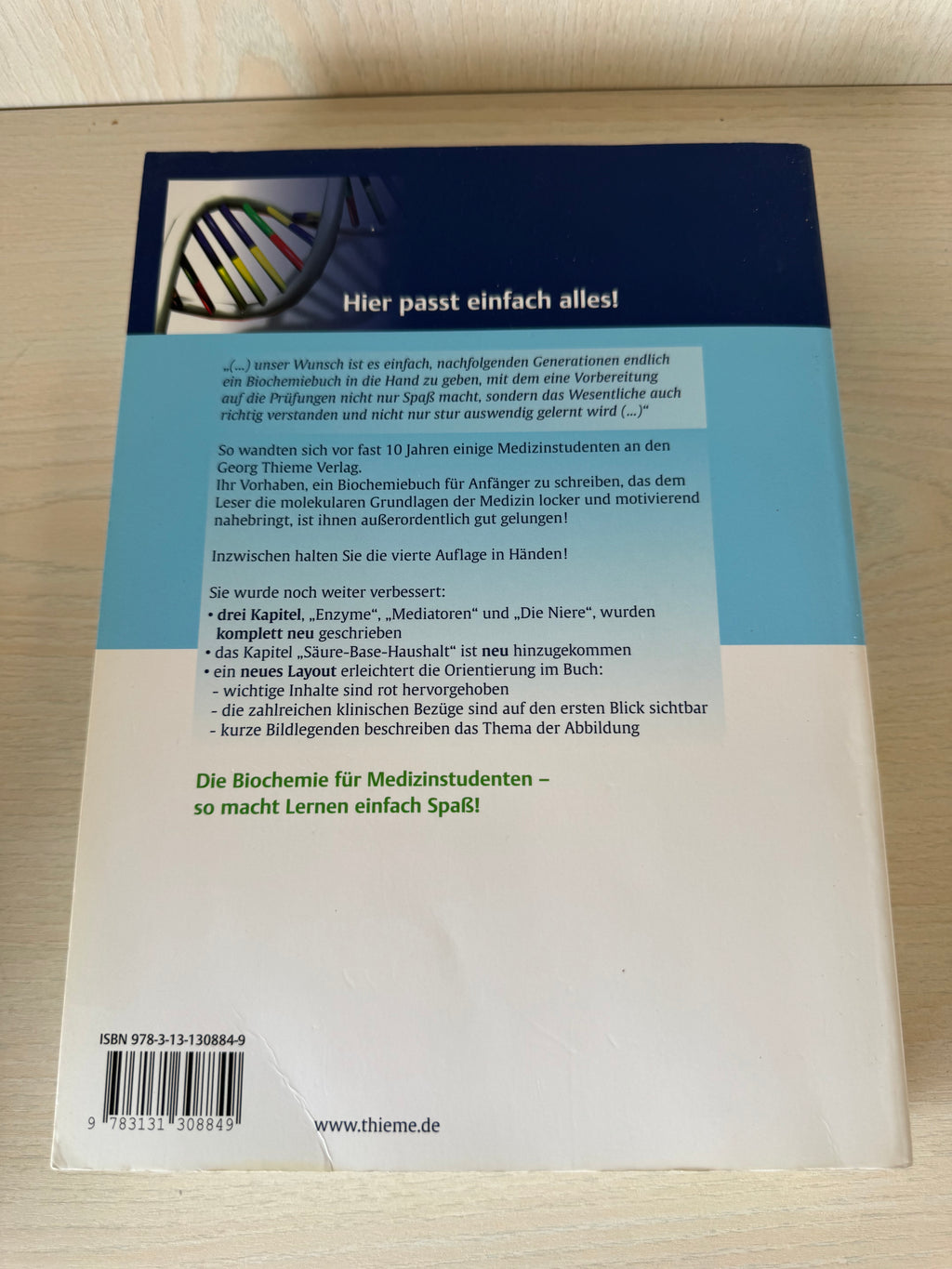 Biochemie des Menschen (Thieme) – 4. Auflage, Deutsch, guter Zustand