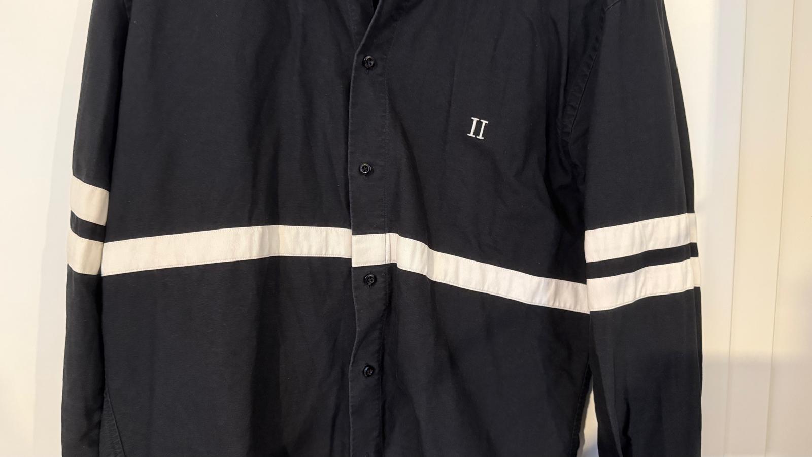 Les Deux Lane Stripe Hemd | Gr. L | 100% Baumwolle | Schwarz/Weiß | Gebraucht