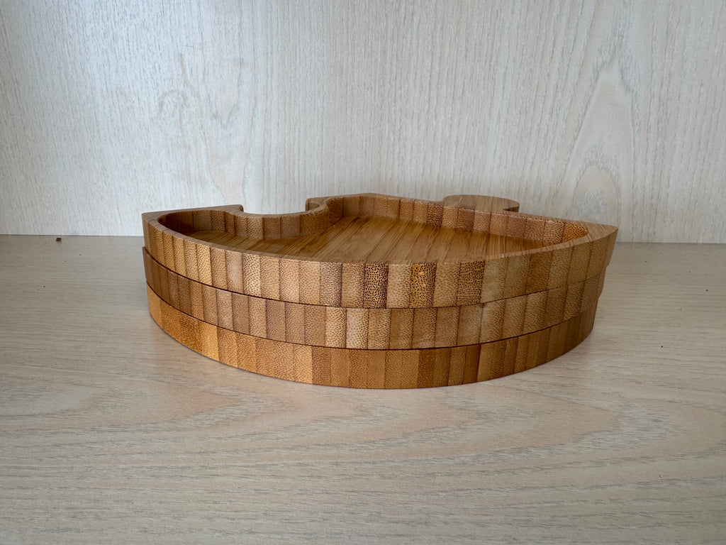 2x Bambum Round Puzzle Serviertablett Bambus 30 cm, sehr guter Zustand