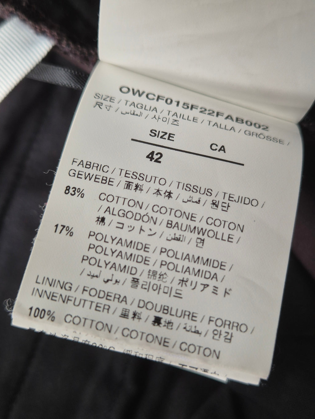 Off-White Seasonal Cargo Pants Braun IT 42 – Sehr guter Zustand