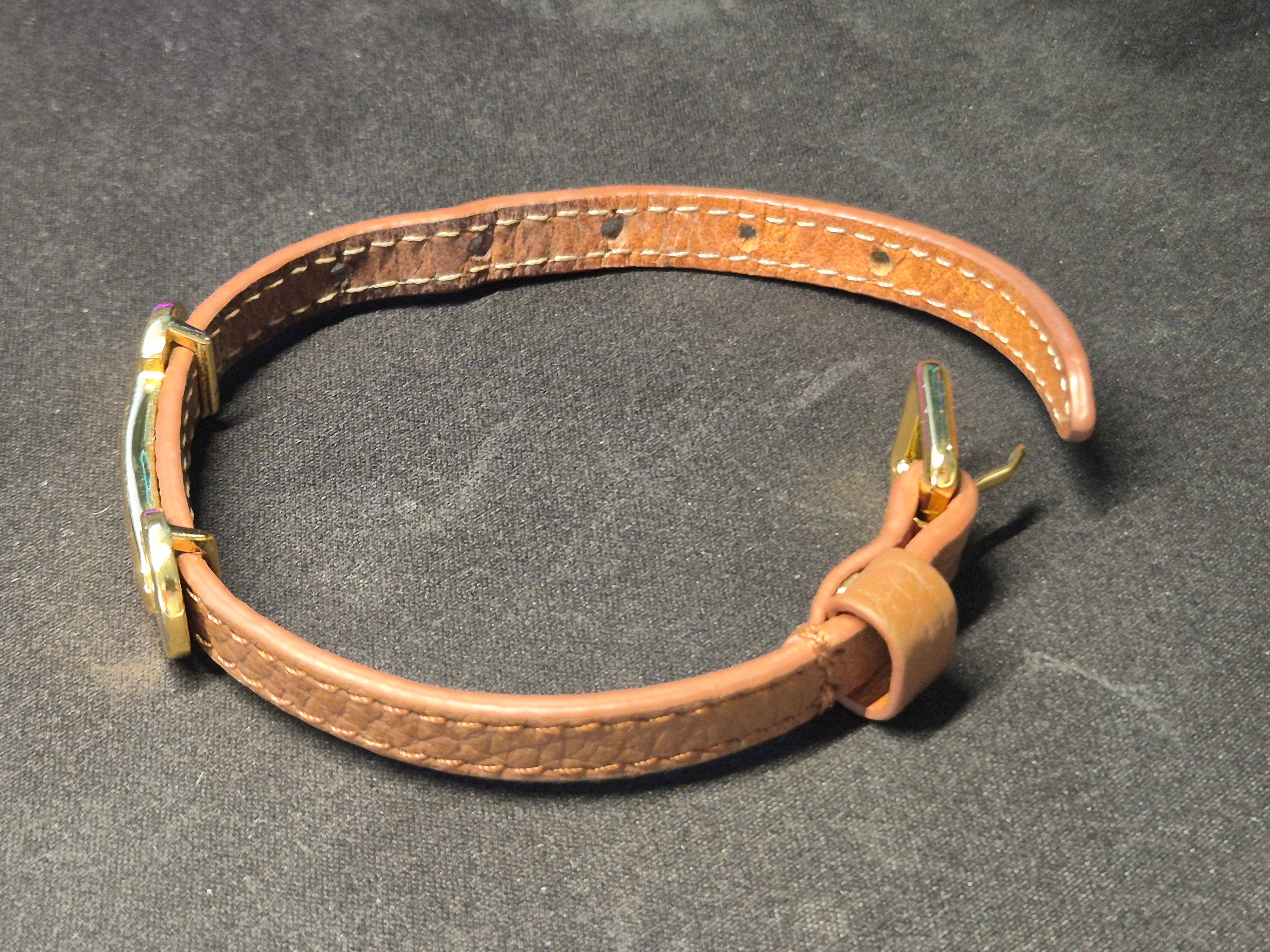 Coccinelle Leather Bracelet Cognac – Gold-tone Hardware, Good Condition