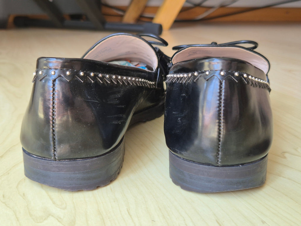 Zara Studded Loafers Black EU 38 Good Condition