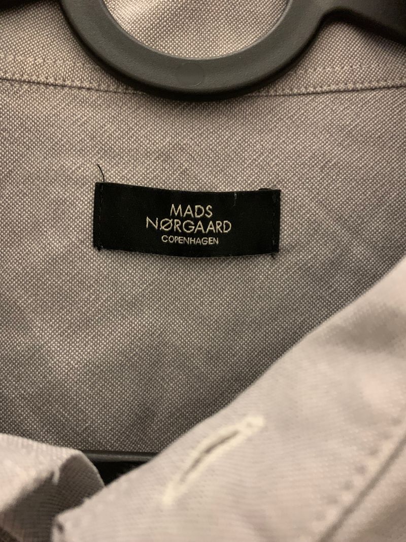 Mads Nørgaard Copen Clean Oxford Shirt XL Light Grey 100% Cotton Good