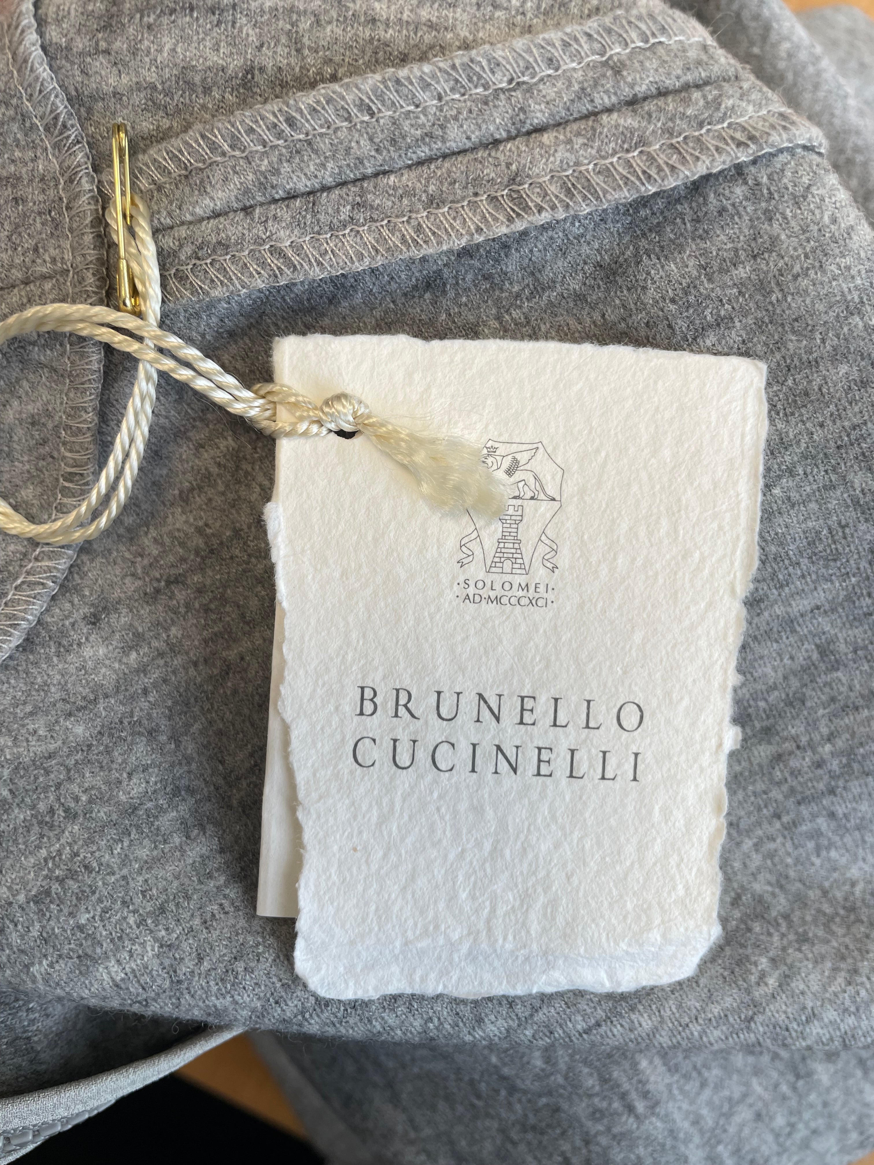 Brunello Cucinelli Kleid – Schurwolle, Grau, Größe L, Sehr Gut