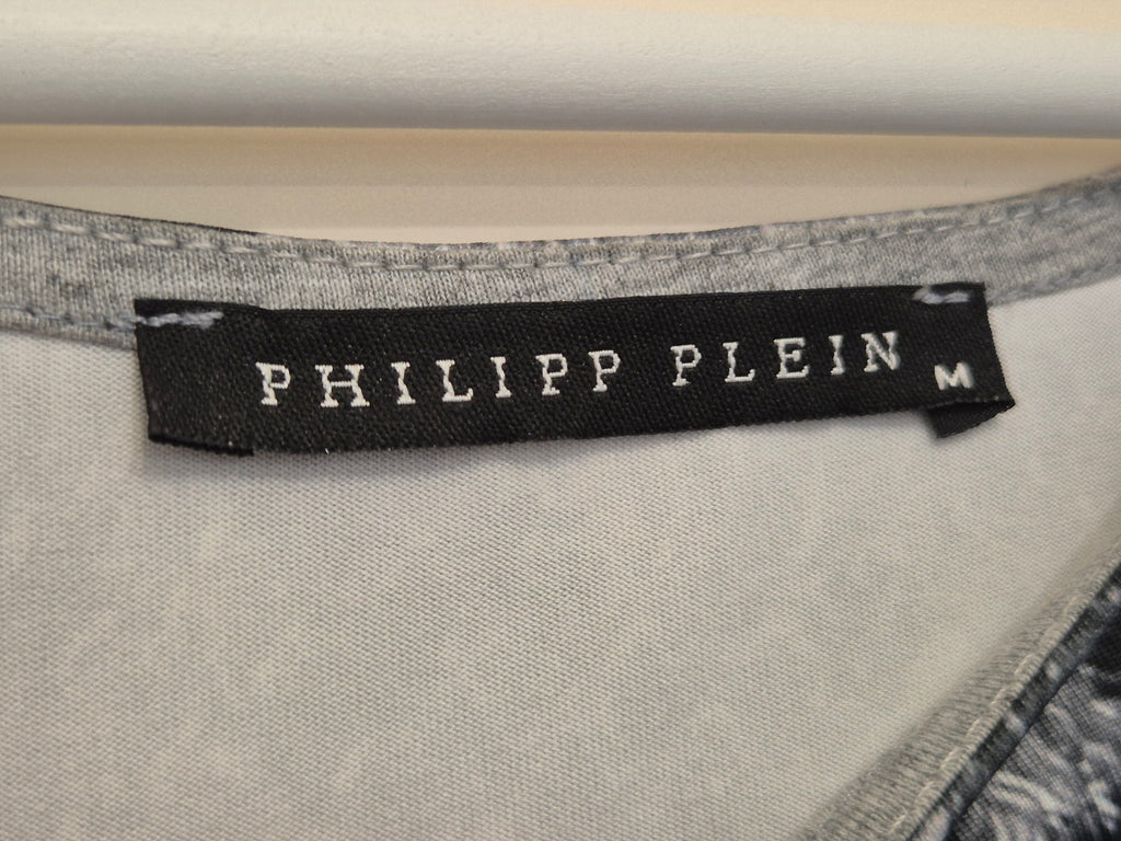 Philipp Plein Kleid, Schlangenmuster – Grau/Schwarz, Größe M, Guter Zustand