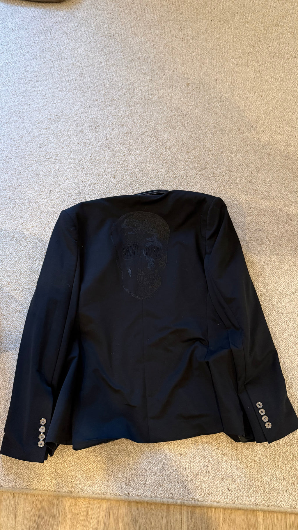 Armina Exclusive Skull Blazer – Black, Size 56, Very Good Condition