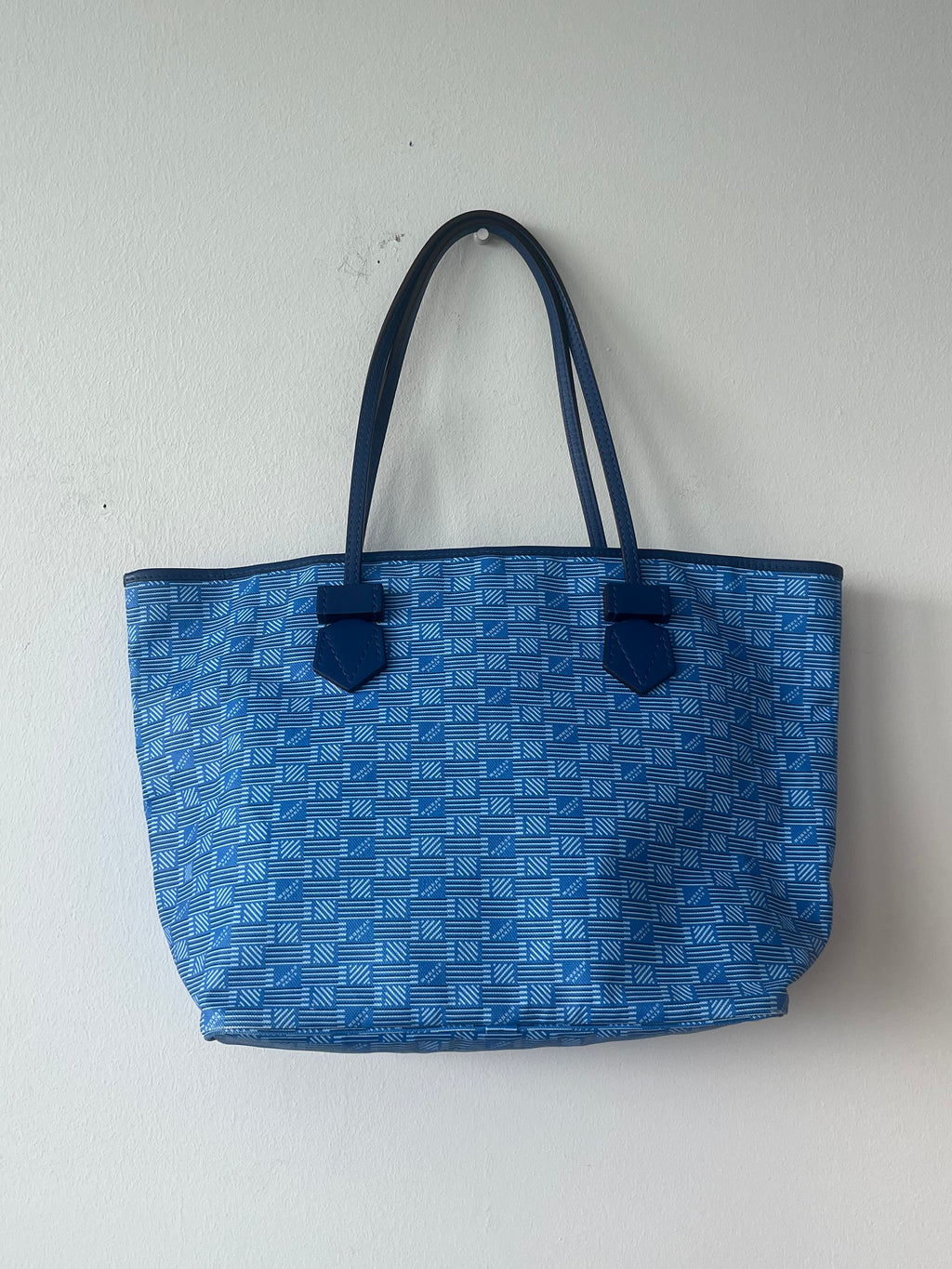 Moreau Paris Saint-Tropez MM Tote Deep Blue Canvas Leder Sehr Gut 29cm