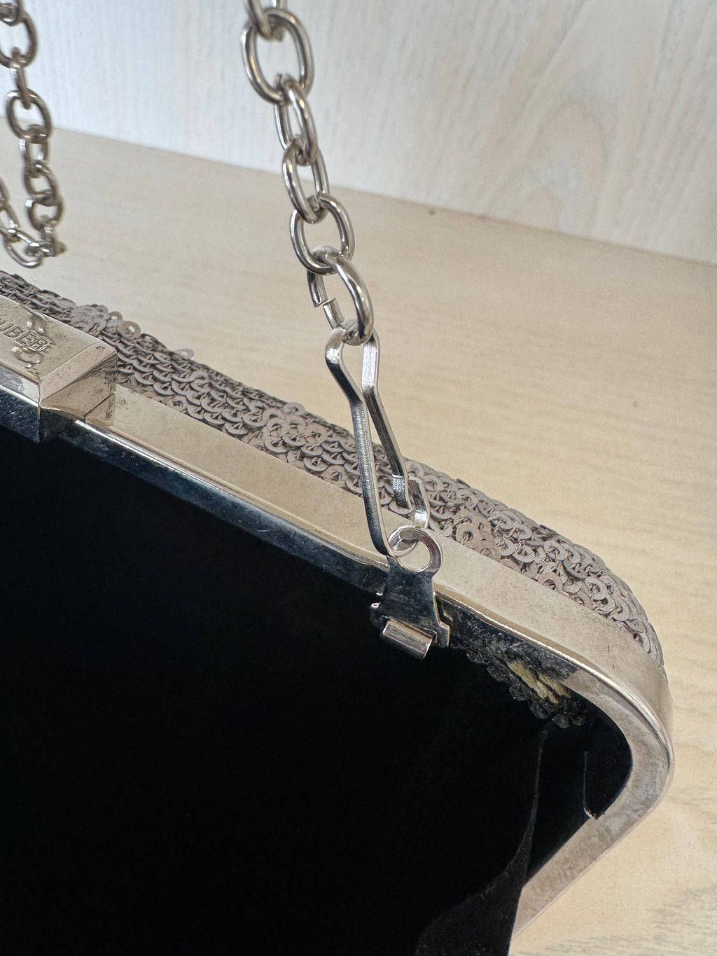 Hallhuber Sequin Box Clutch – Silver, Small, Very Good Condition