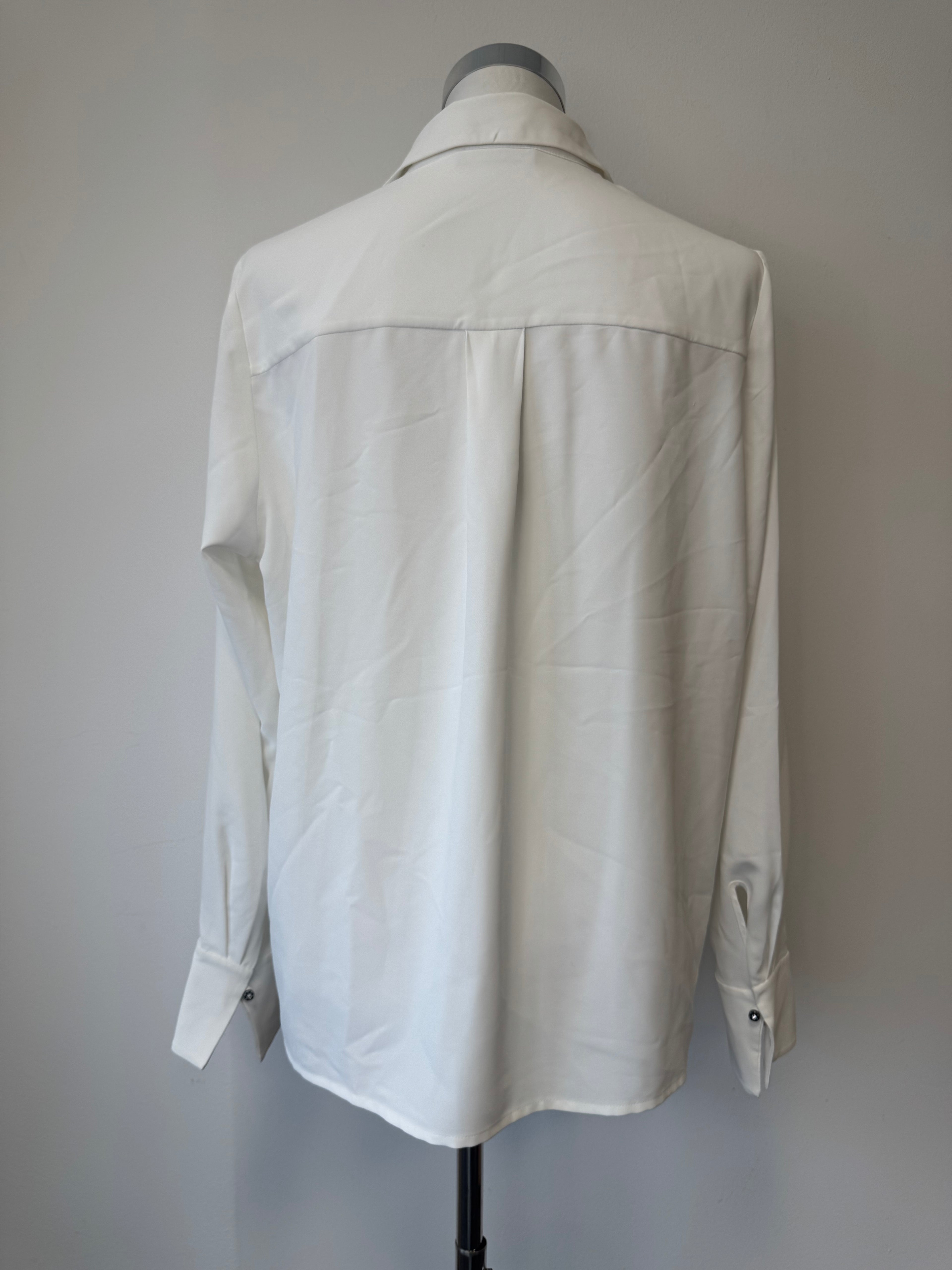 Margittes Classic Blouse – White, Size 42, 100% Polyester, Very Good Condition