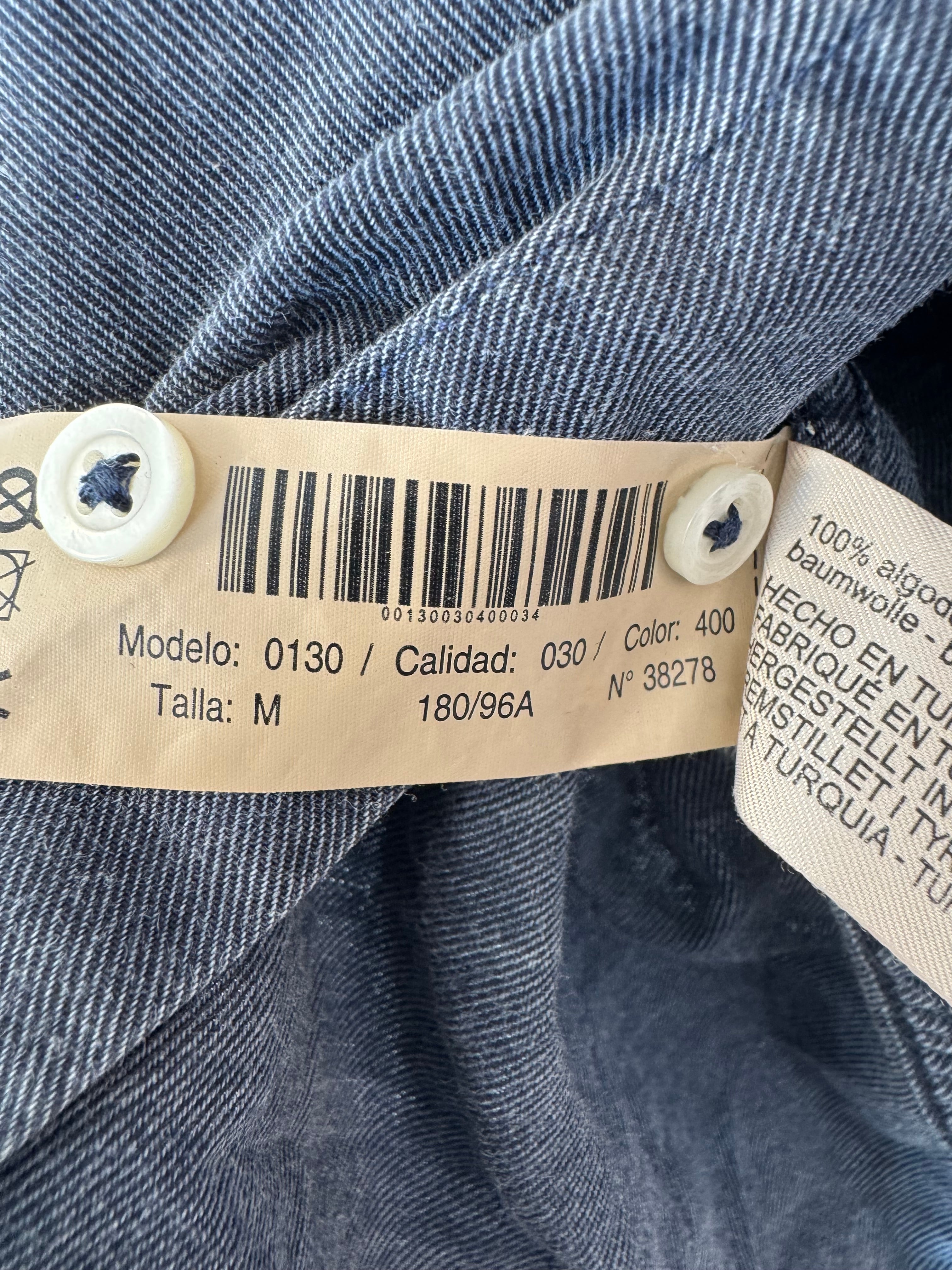 Massimo Dutti Denim Long Sleeve Shirt Dark Blue M Good Condition