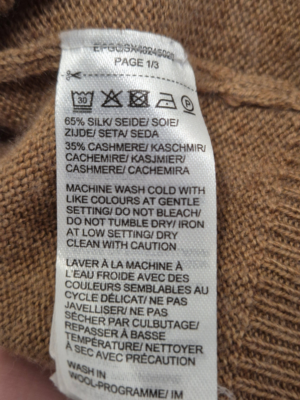 Galeria Damen Pullover – Seide/Kaschmir, Braun, Gr. 38 (M), guter Zustand