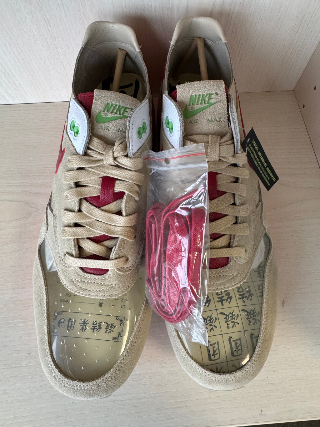 Nike Air Max 1 x CLOT Kiss of Death EU 48.5 Beige/Rot Wie Neu m. OVP