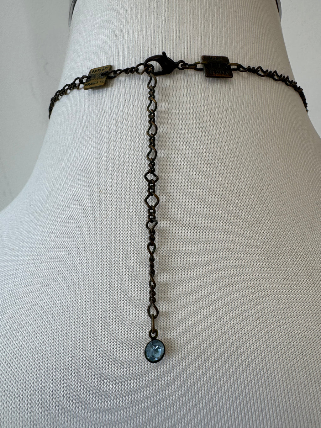 Mihaha Vintage Butterfly Halskette Silber Gold Ice Blue 45cm Gut