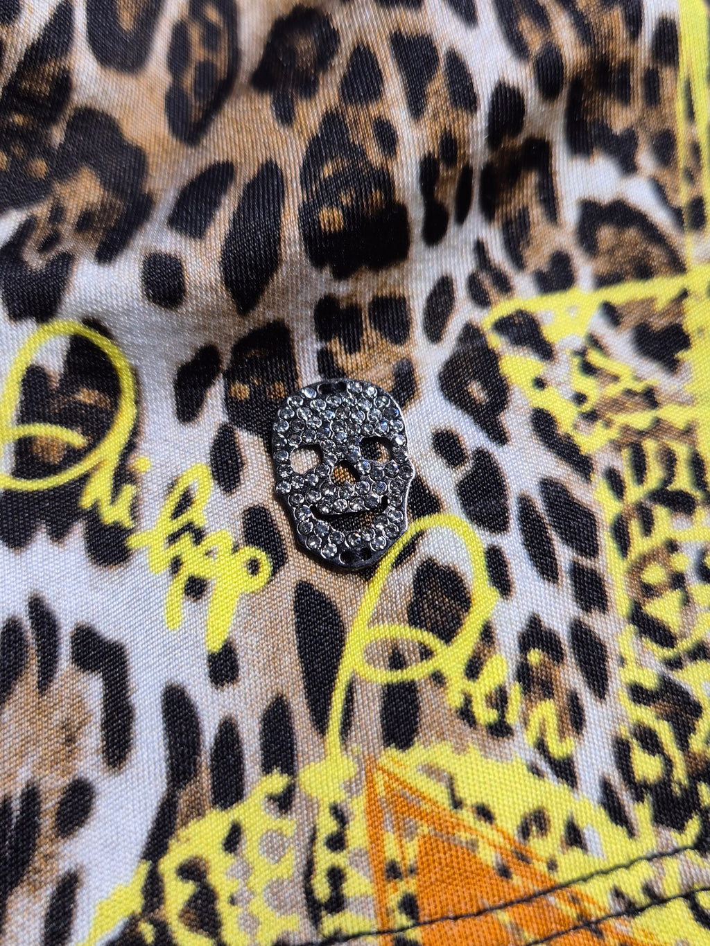Philipp Plein Couture Bodycon Kleid S Leopard Neon Multicolor Wie Neu 85cm