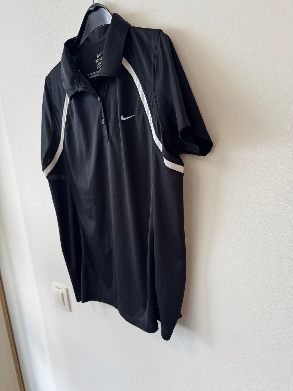Nike Dri-FIT Golf Polo XL Schwarz/Weiß – Guter Zustand