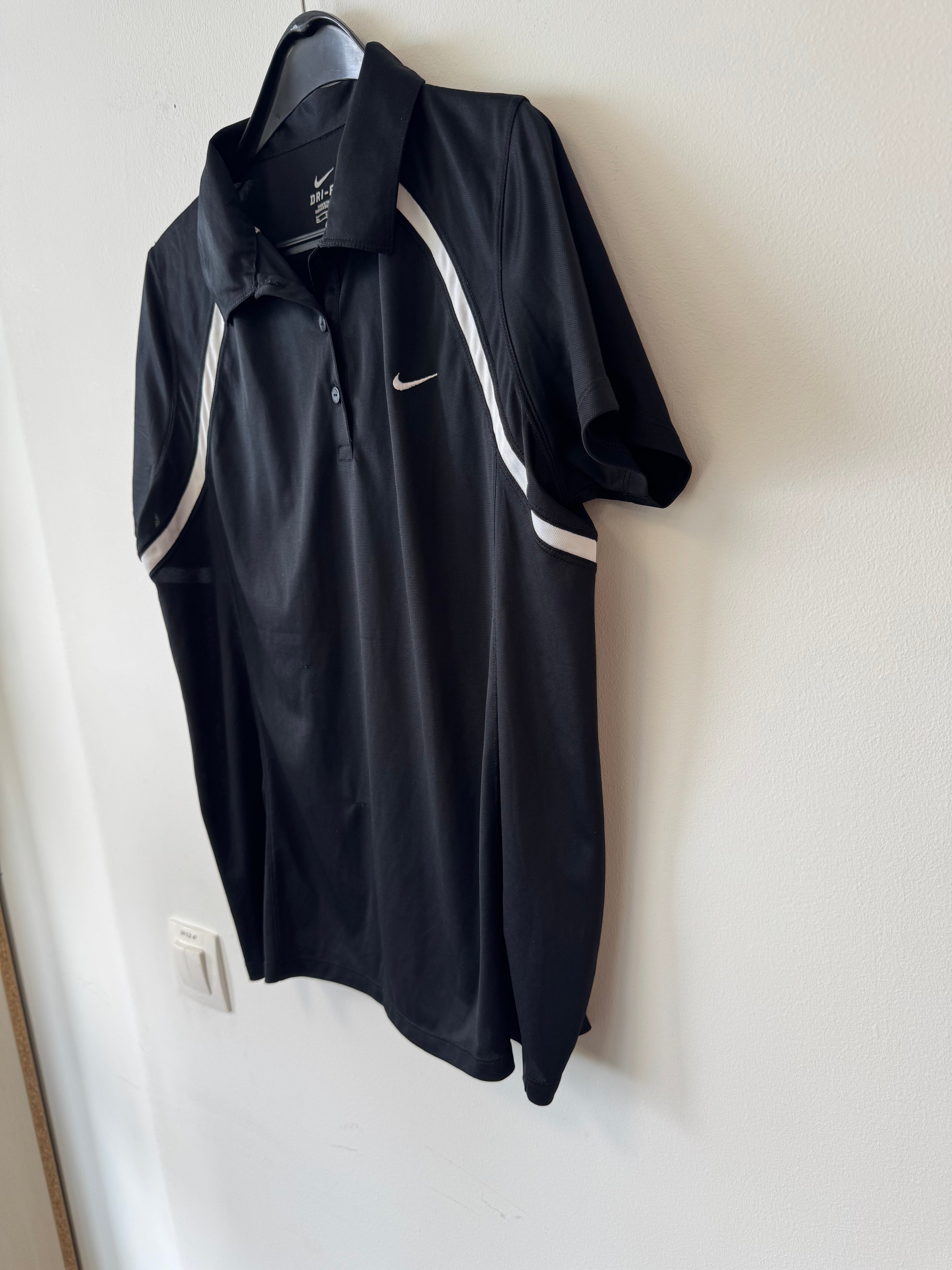 Nike Dri-FIT Golf Polo XL Schwarz/Weiß – Guter Zustand