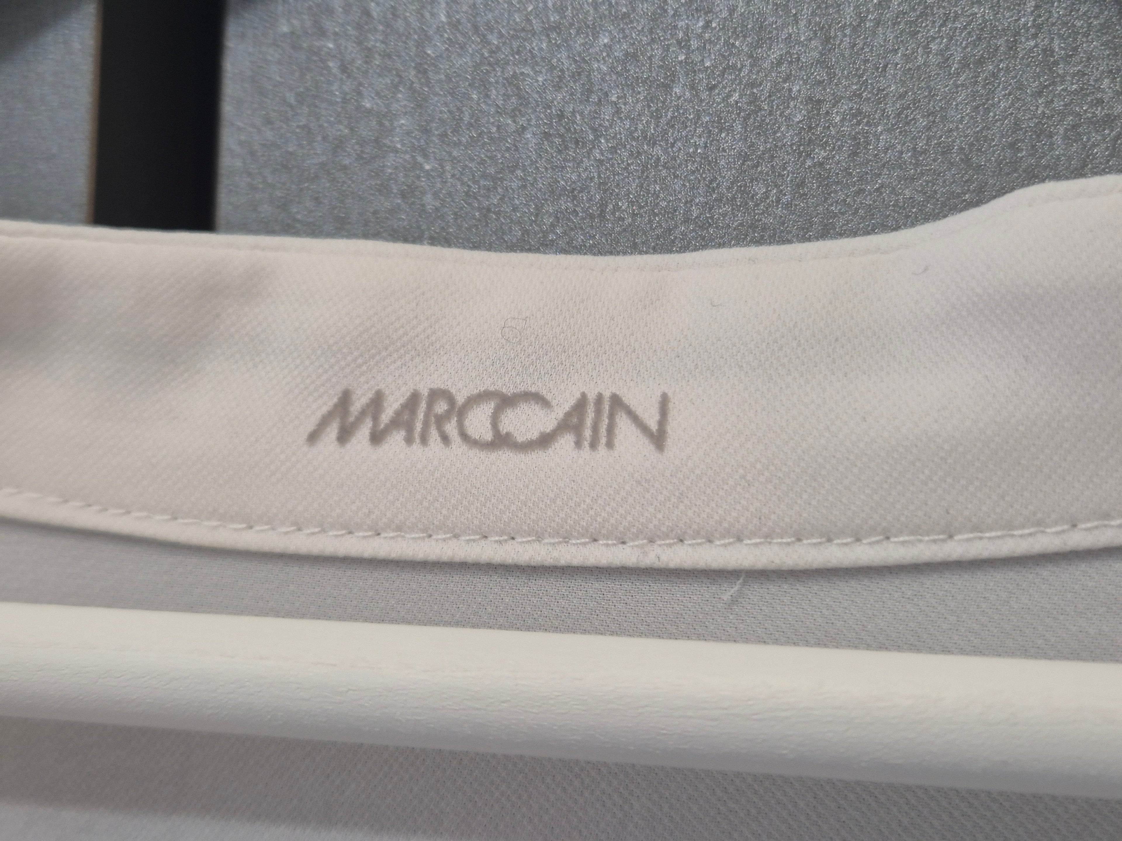 Marc Cain Bluse Weiß, Größe N6 (EU 42), Plisseeärmel – Guter Zustand