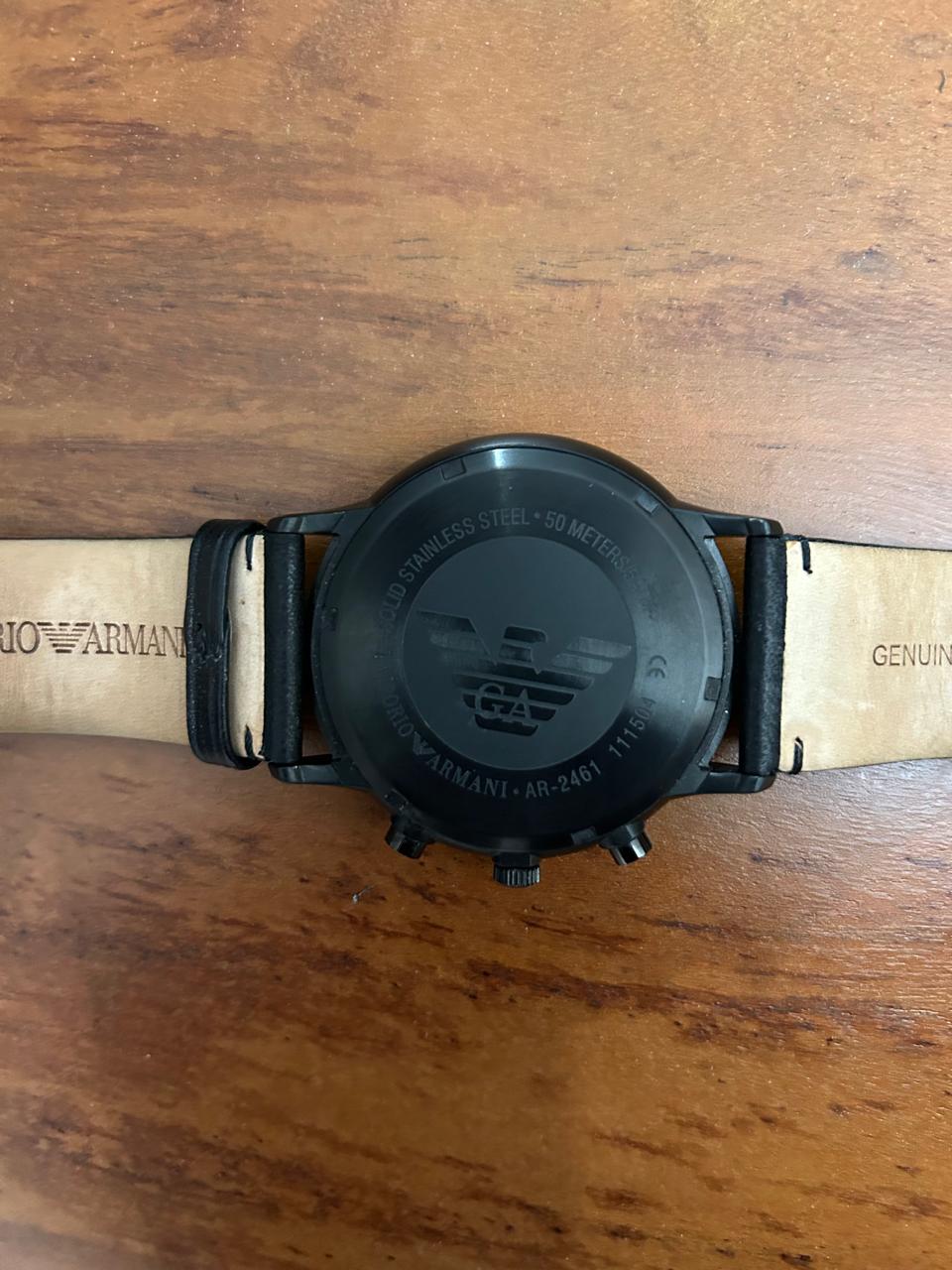 Emporio Armani Chronograph AR2461 – Schwarz | Lederarmband | Guter Zustand