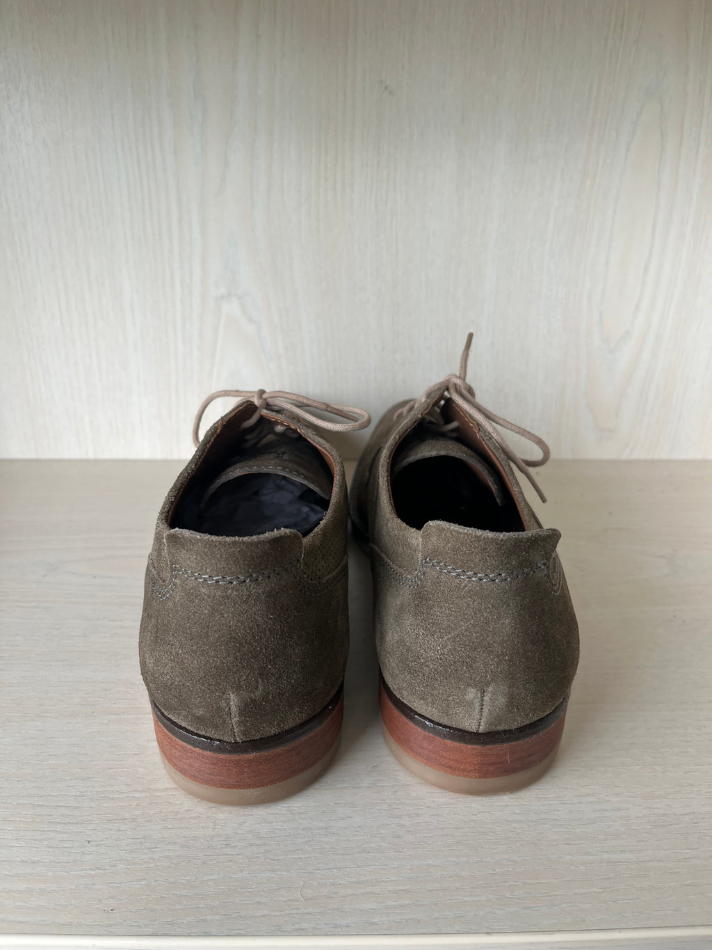 Fretz Herren Derby Schuhe, Wildleder, Olivgrün, EU 44, Sehr guter Zustand
