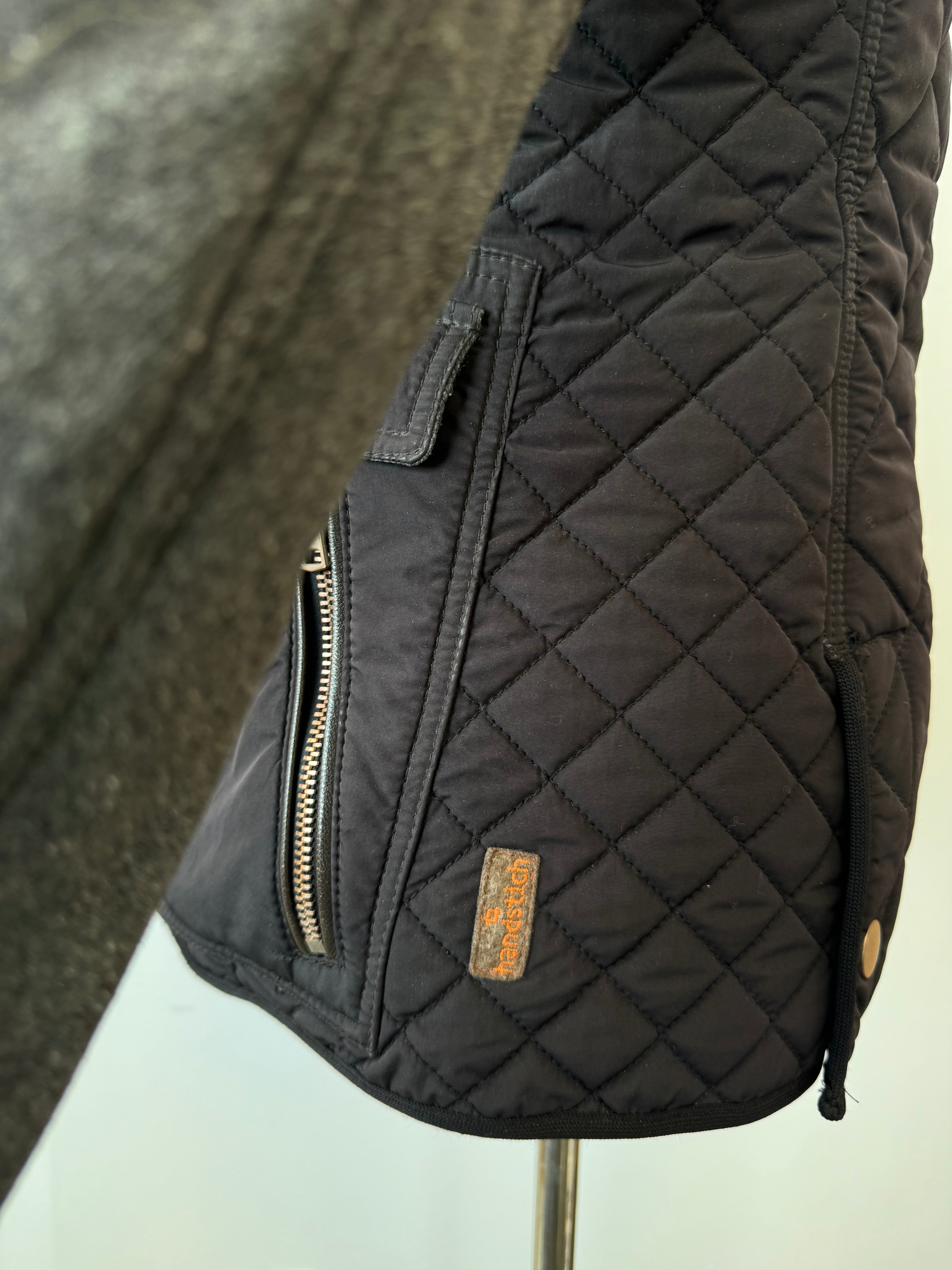 Handstich Quilted Hunting Jacket S (EU 36) Schwarz – Guter Zustand