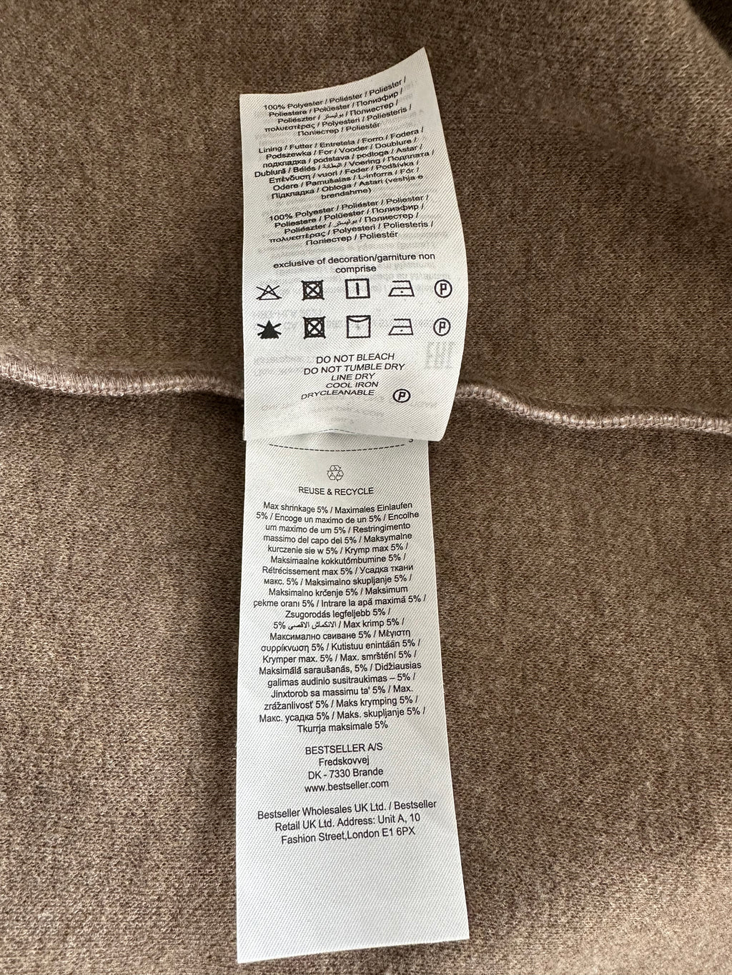 ONLY ONLTRILLION Mantel, Wollmix, Gürtel, L, Beige, Sehr Gut