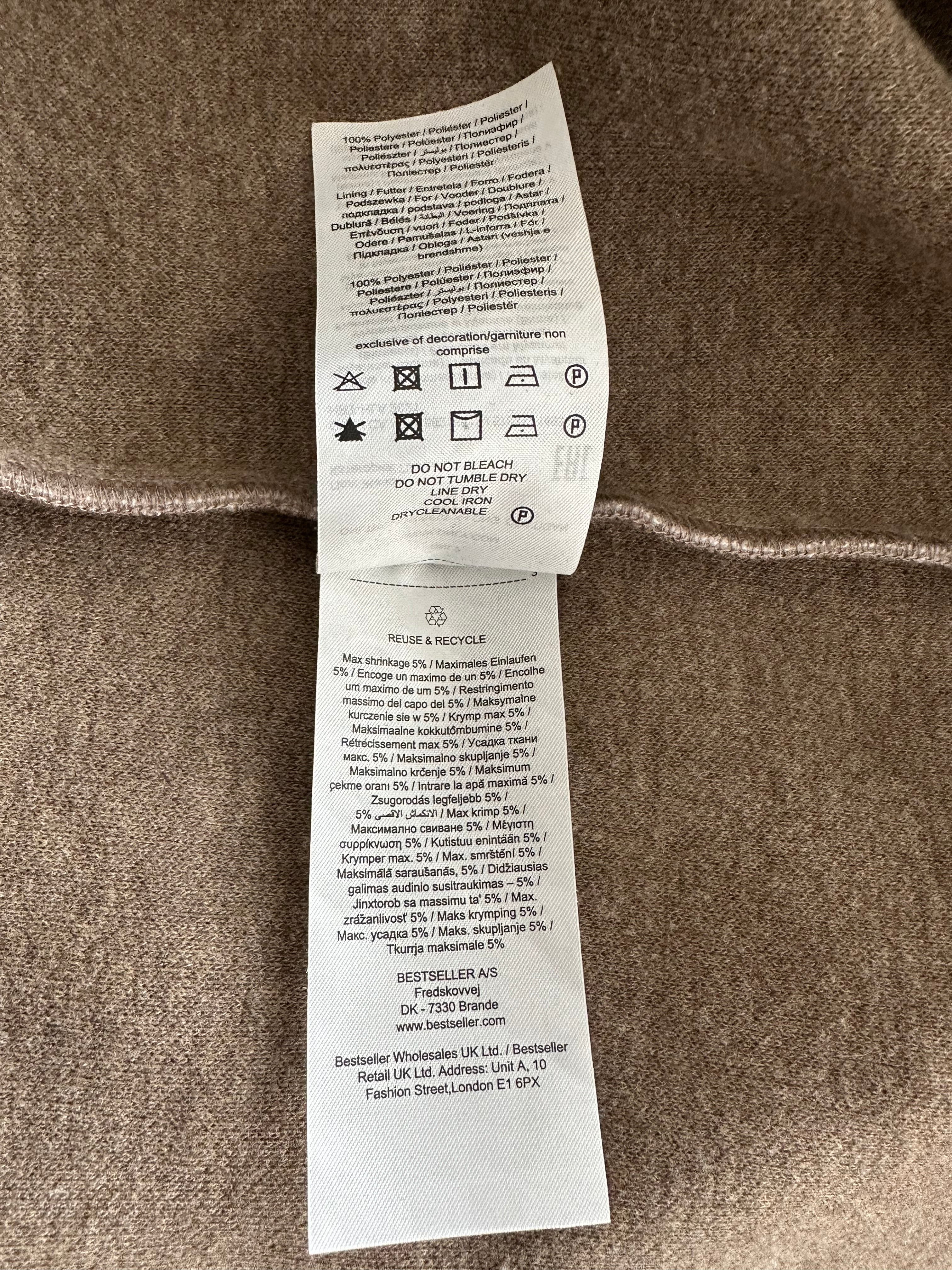 ONLY ONLTRILLION Mantel, Wollmix, Gürtel, L, Beige, Sehr Gut