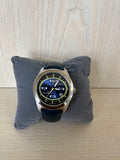 Giordano Herren Quarzuhr, Edelstahl, Blaues Lederband, 50m WR, Box, Sehr Gut
