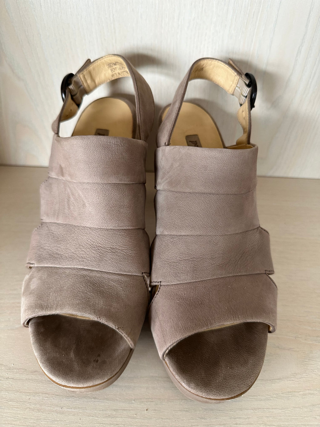 Paul Green “Reba” Leather Slingback Sandals, Beige, Size 5.5 UK, Good Condition