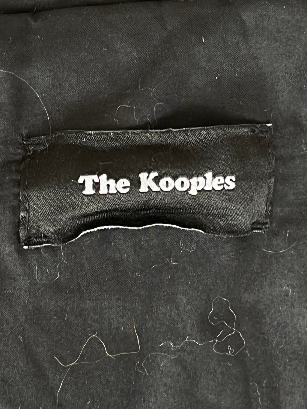 The Kooples Hooded Parka Black XS Cotton Blend Fur Trim Good Condition
