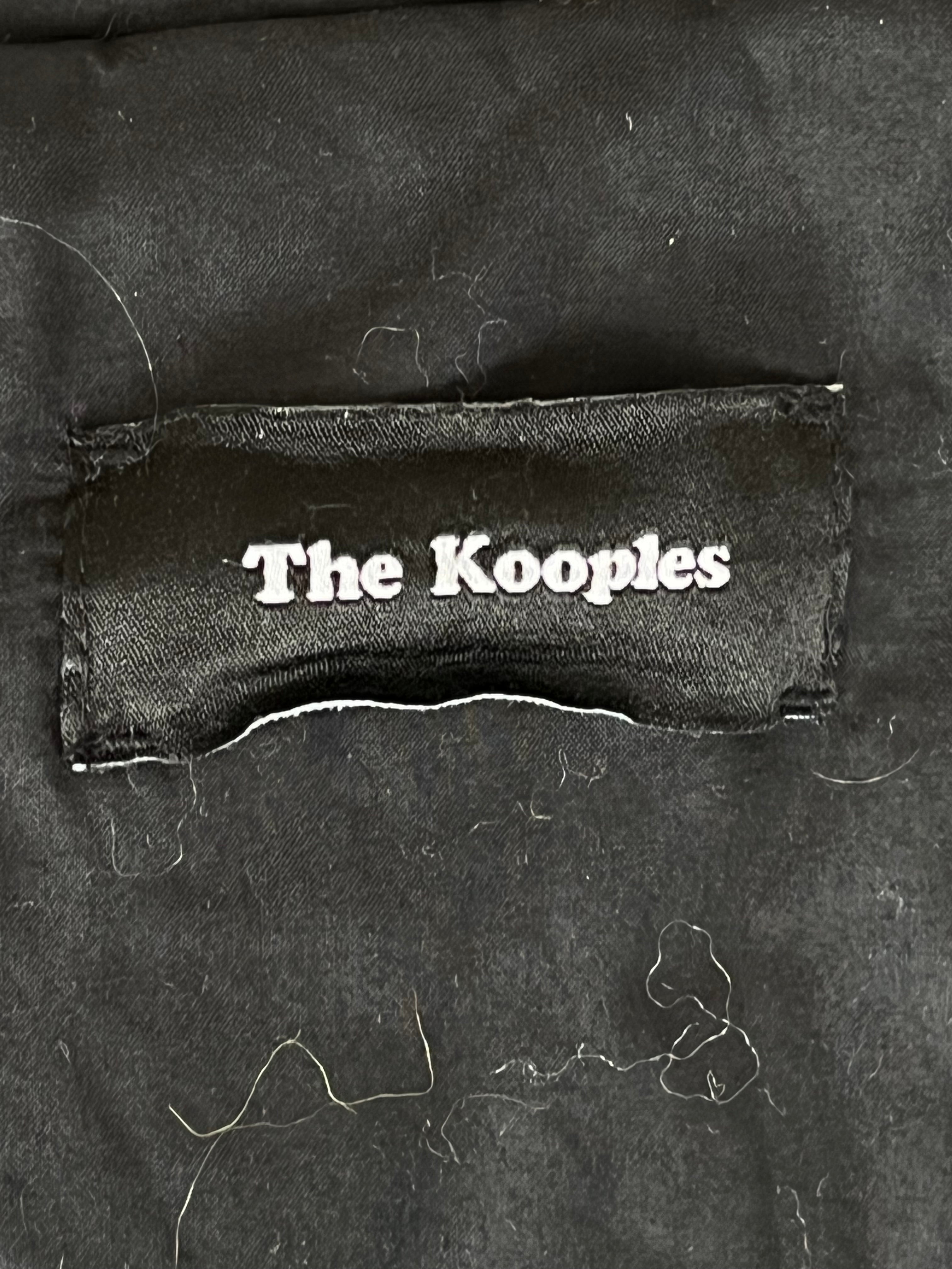 The Kooples Hooded Parka Black XS Cotton Blend Fur Trim Good Condition