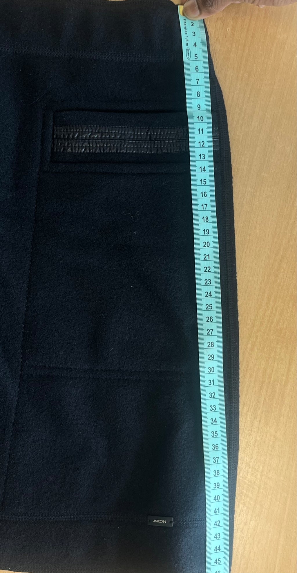 Marc Cain Woll Minirock, Blau/Schwarz, Sehr Gut, Größe N3/EU38
