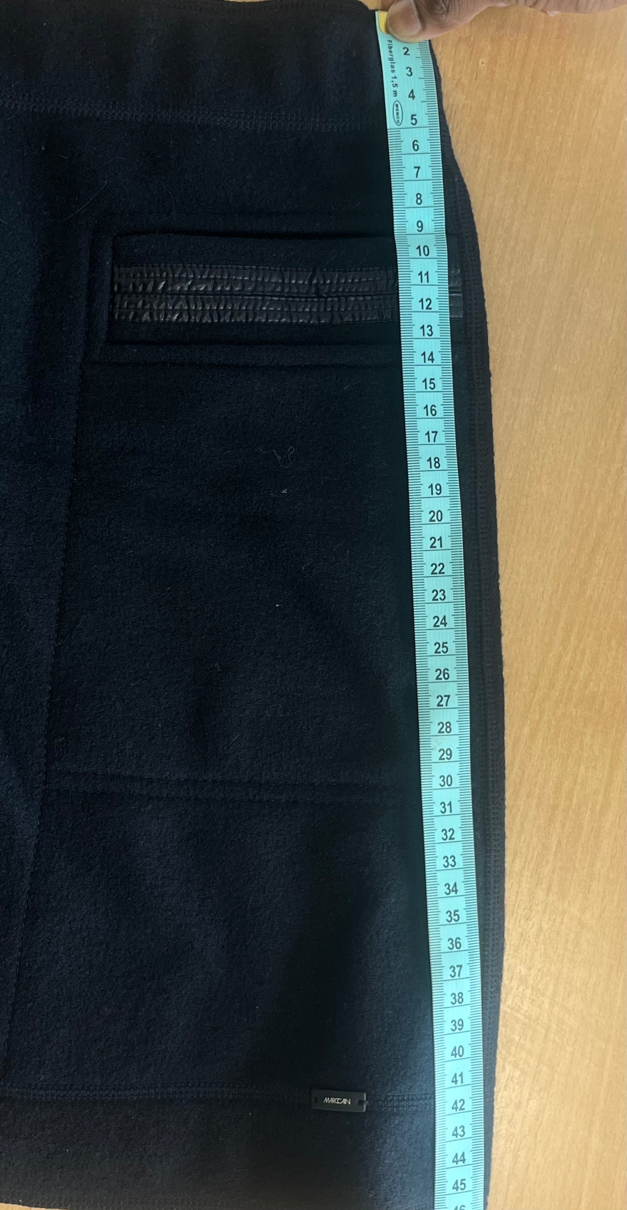 Marc Cain Woll Minirock, Blau/Schwarz, Sehr Gut, Größe N3/EU38