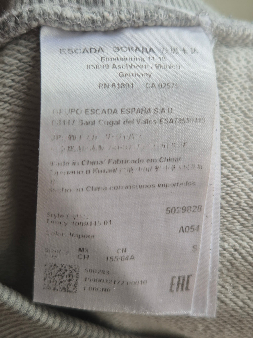 Escada Sport Jogginghose, S, grau, Blumenstickerei, guter Zustand
