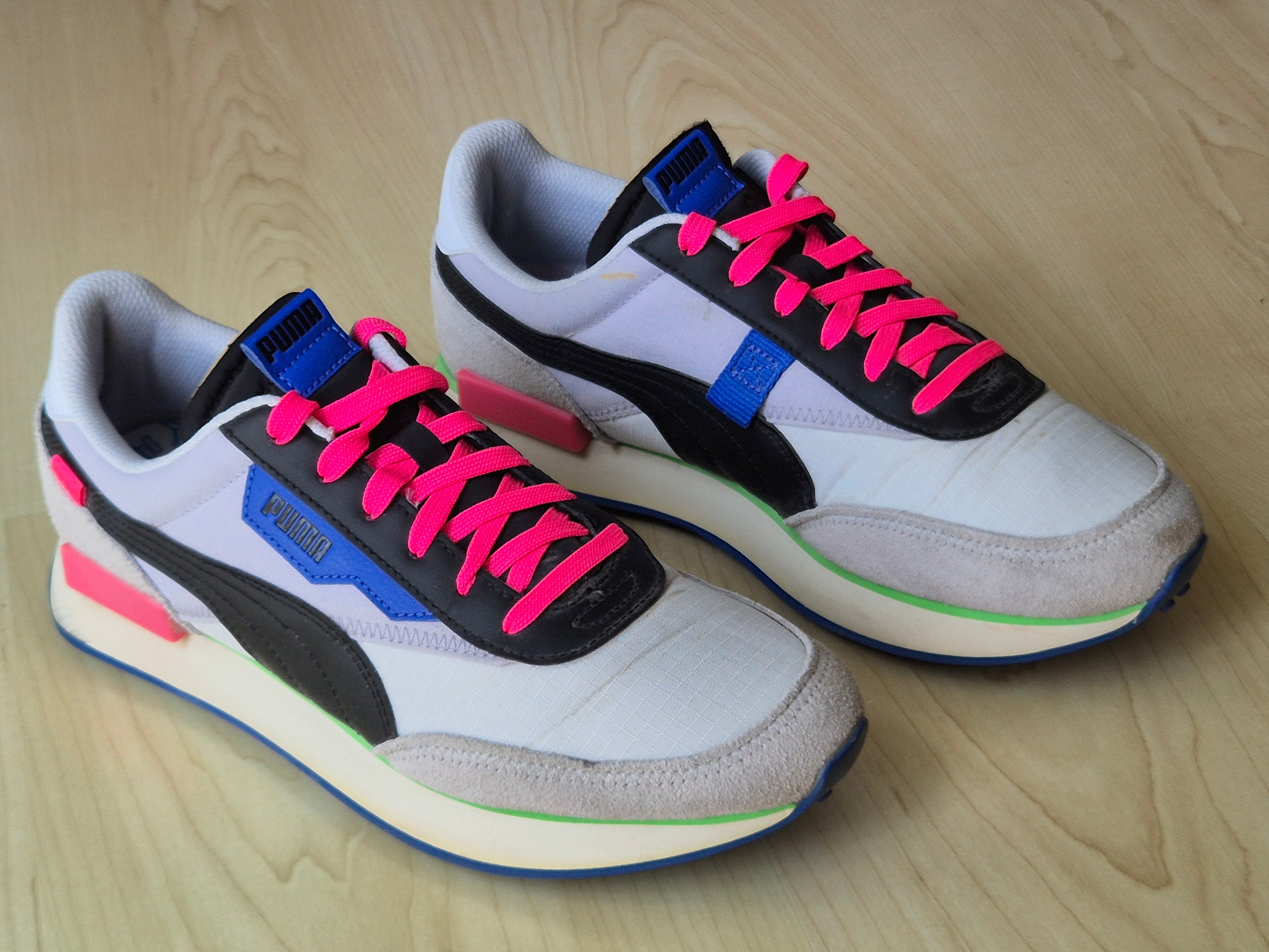 Puma Future Rider Play On Damen Sneaker EU 40 Weiß Grau Pink Zustand Mangelhaft
