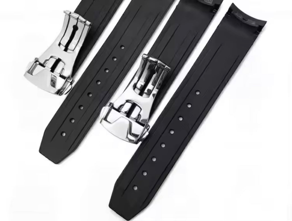 Schwarz/Gelb Kautschuk Armband für Omega Speedmaster Racing 19mm Sehr Gut