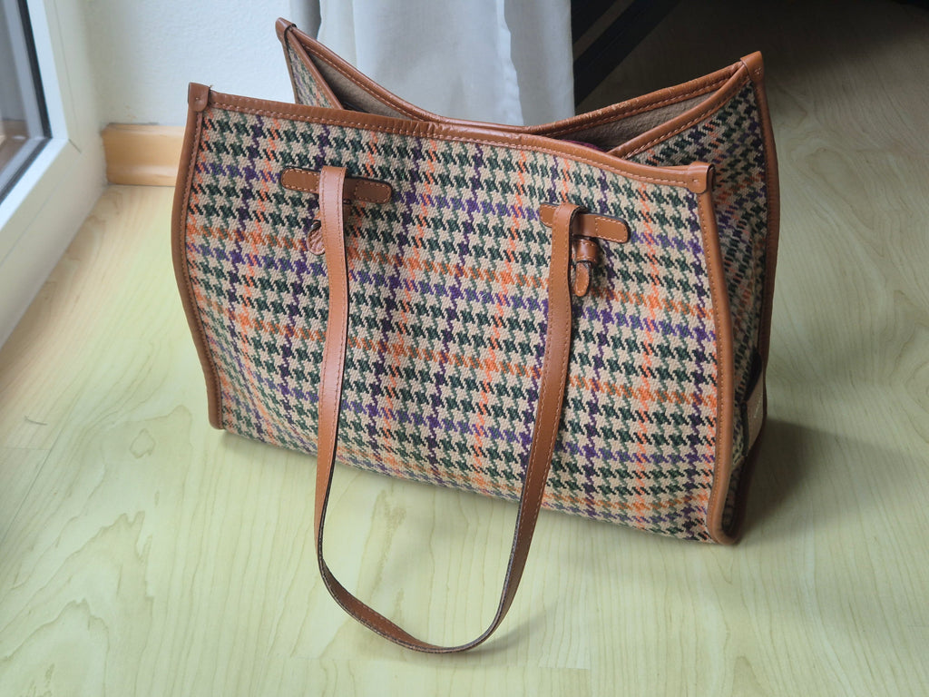 Gianni Chiarini „Marcella“ Medium Tote – Hahnentritt, Leder, guter Zustand