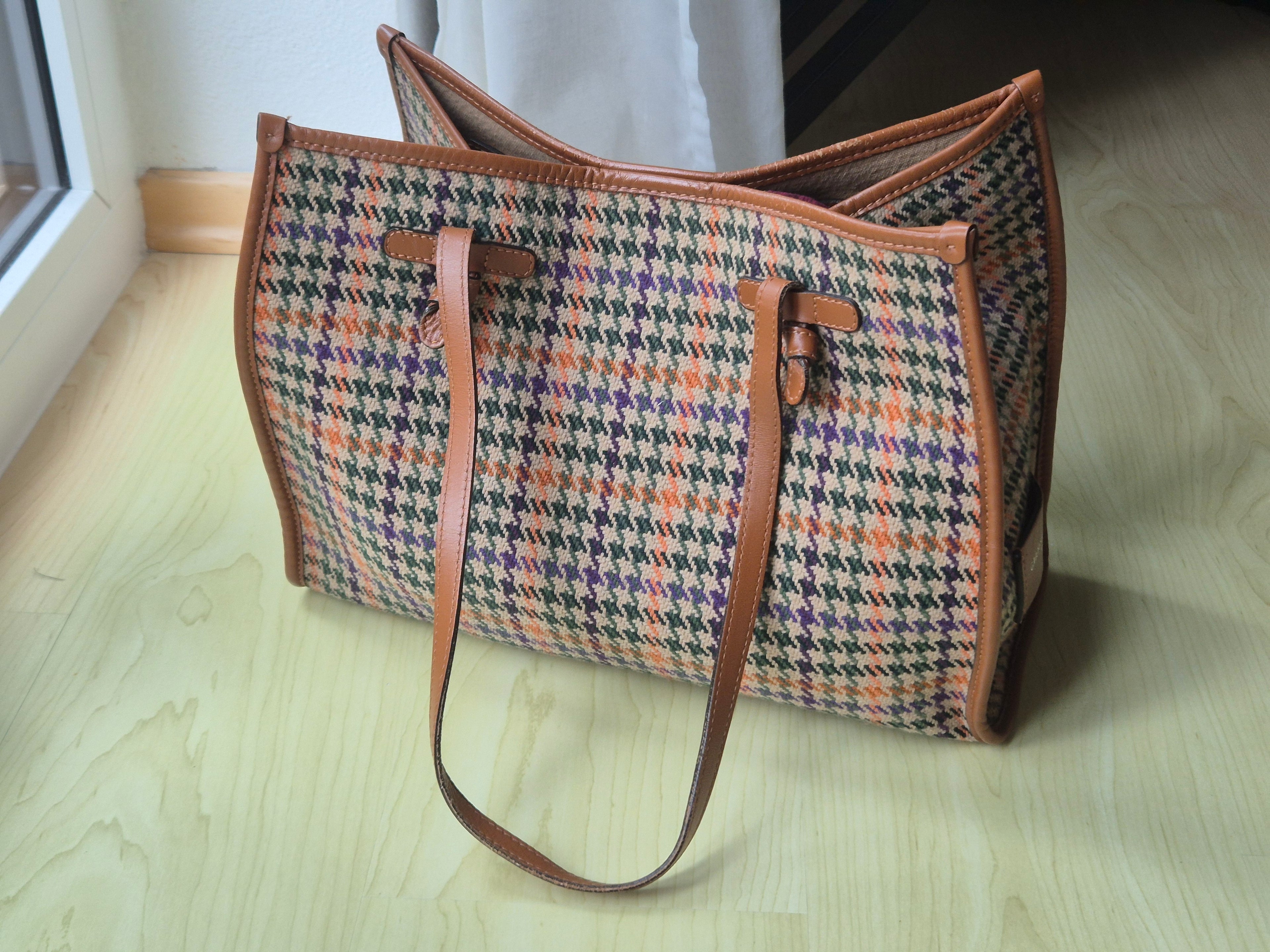 Gianni Chiarini „Marcella“ Medium Tote – Hahnentritt, Leder, guter Zustand