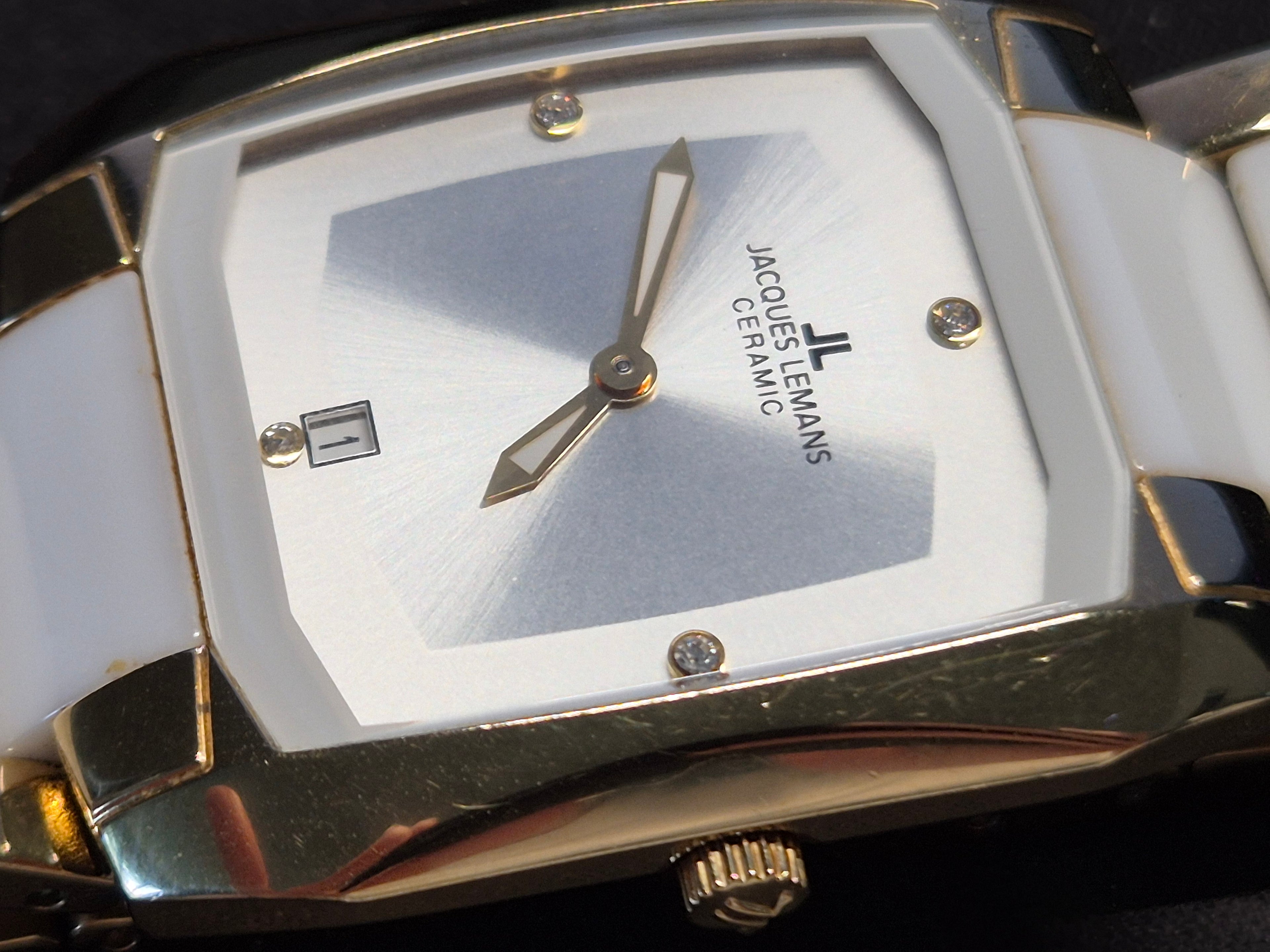 Jacques Lemans Dublin Ceramic 34mm Weiß/Gold – Guter Zustand