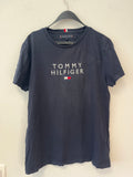 Tommy Hilfiger Organic Cotton Logo T-Shirt Navy Medium – Very Good