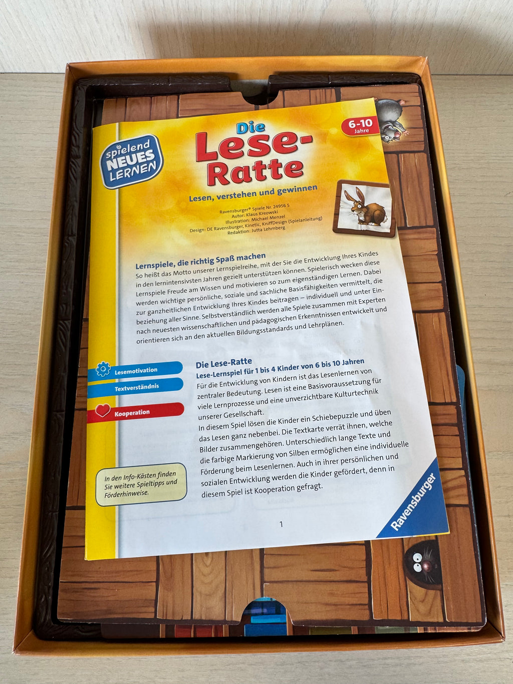 Ravensburger Die Lese-Ratte Reading Game, Multicolor, Medium, Good Condition