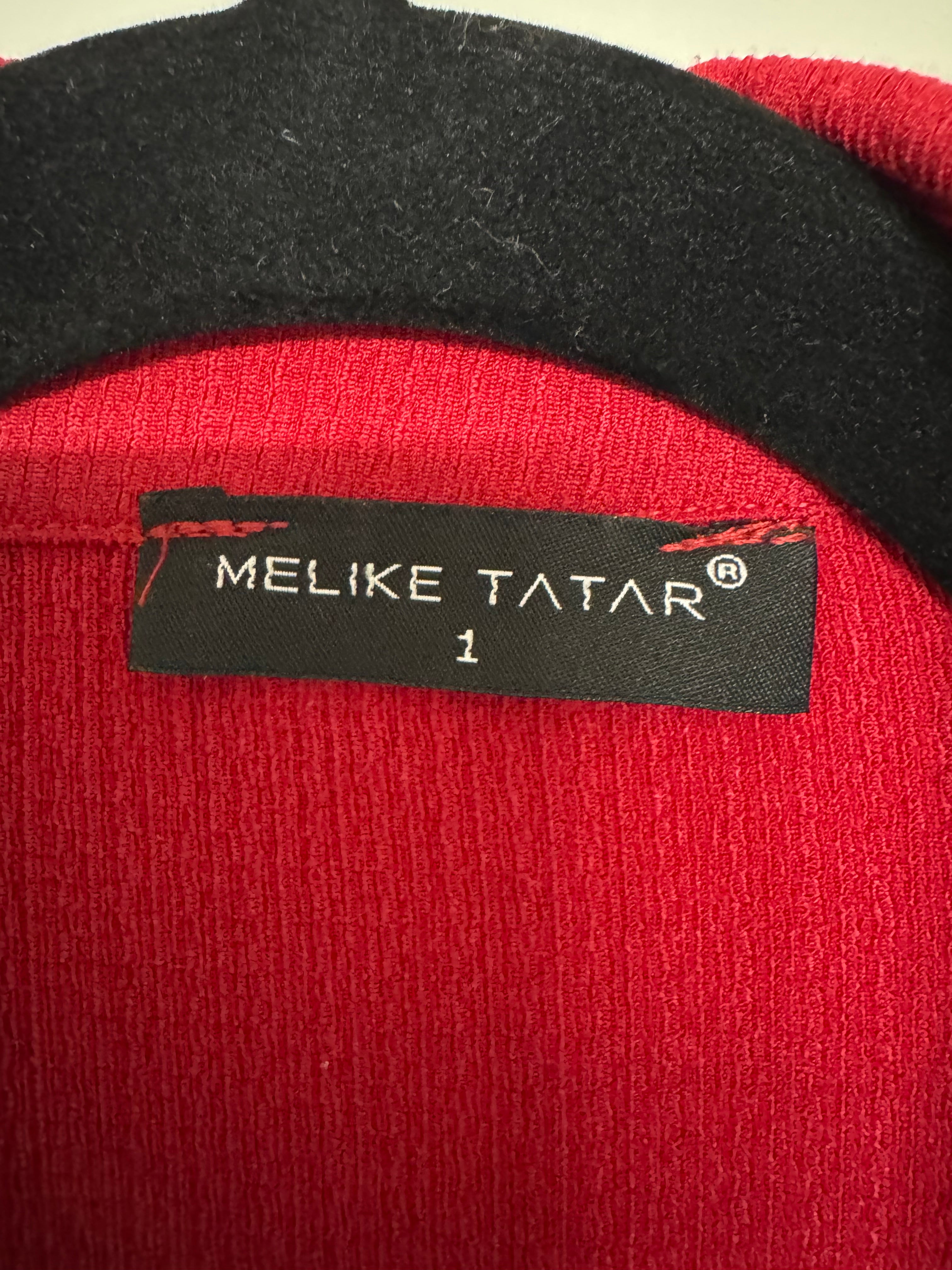 Melike Tatar 2-Piece Set – Blouse & Trousers – Size 1 – Red – Good Condition