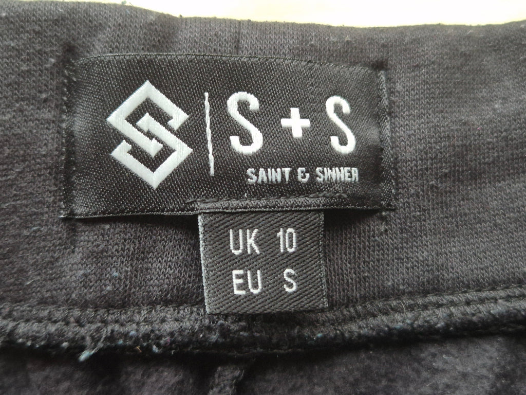 Saint & Sinner Graphic Sweatpants, EU S, Schwarz/Pink, 90% Baumwolle, Gebraucht