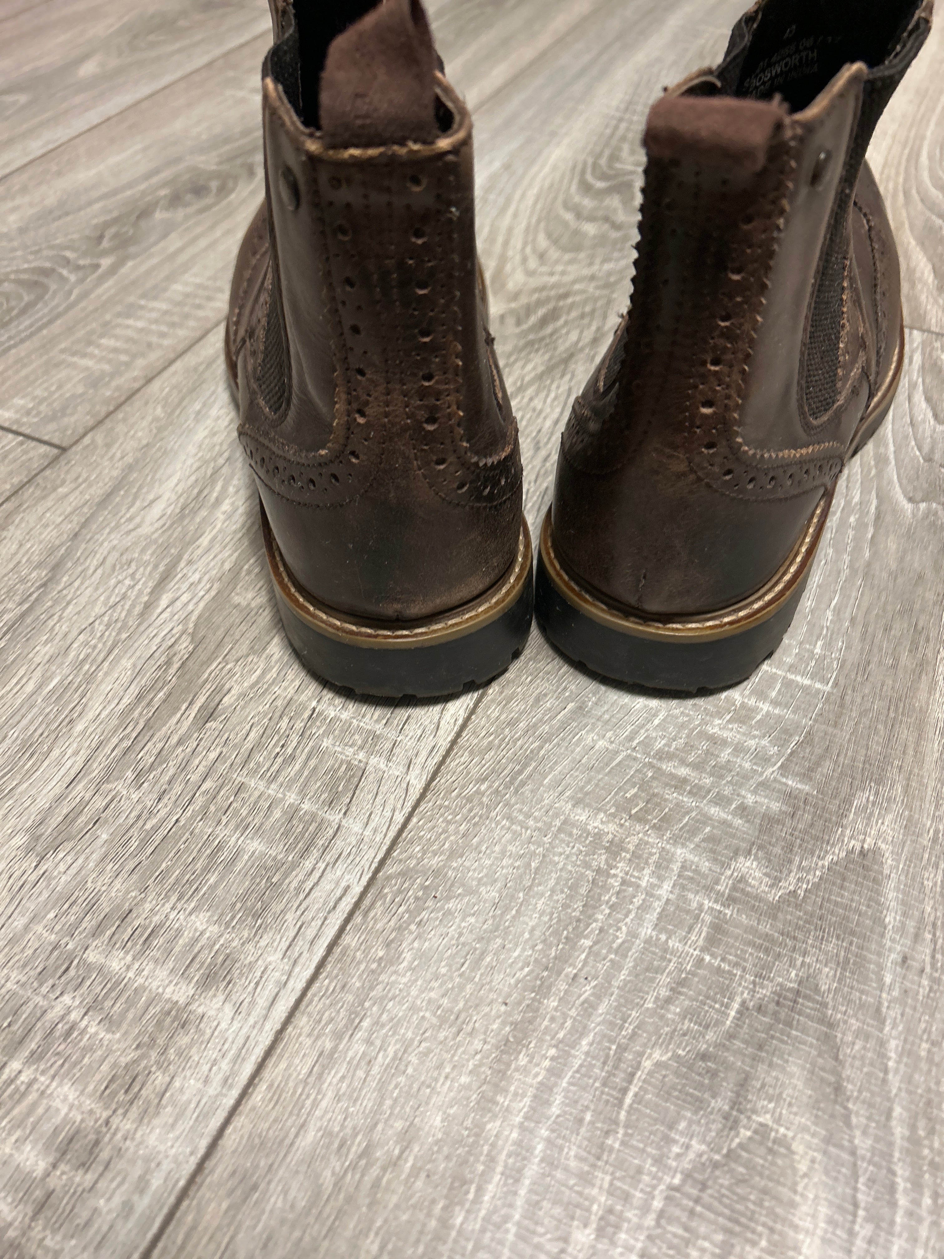 Florsheim Streets Chelsea Gore Brogue Boots Leder Braun EU 43 Normalgebrauch