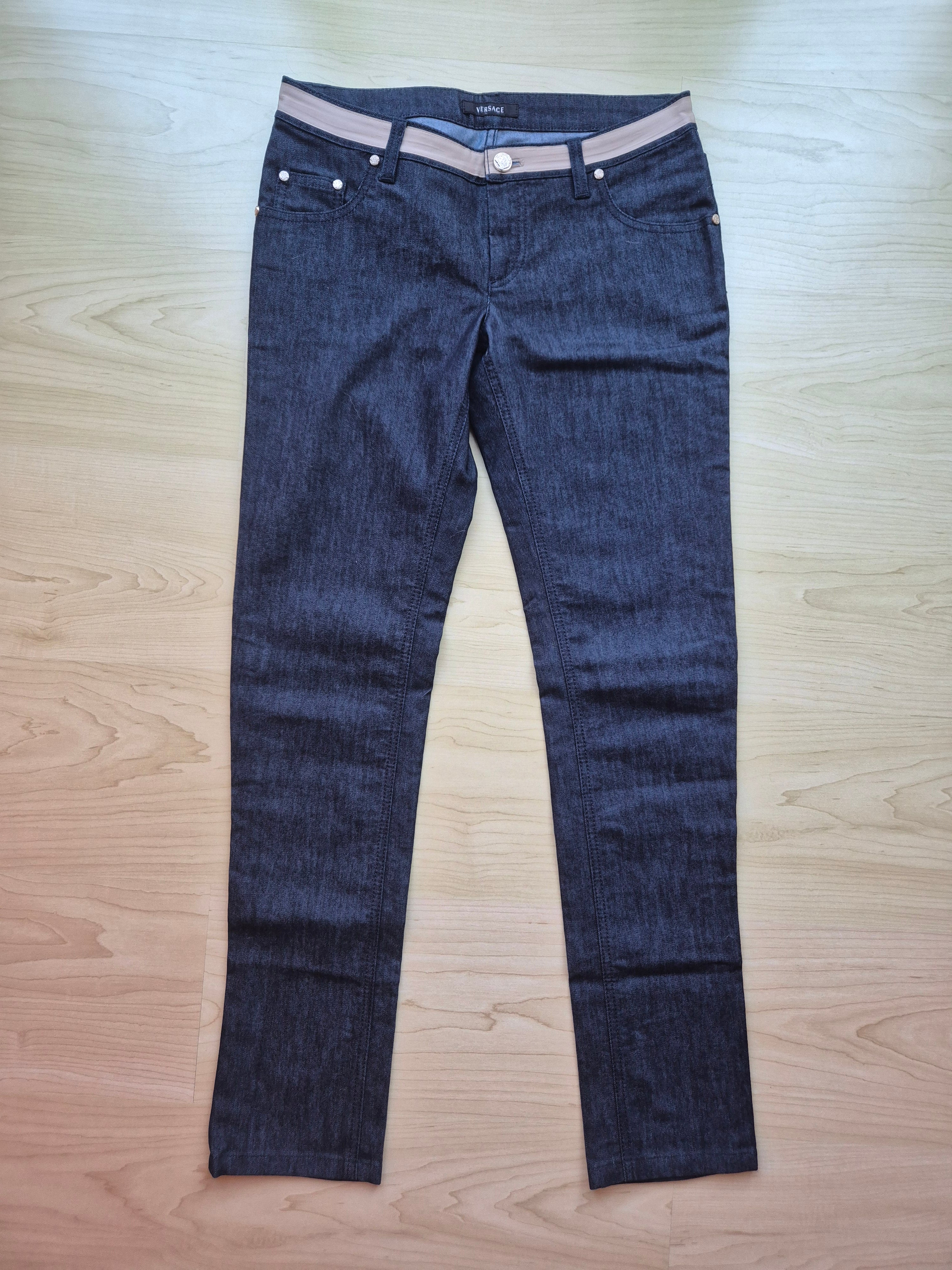 Versace Jeans Couture Kristall-Jeans – Dunkelblau, Größe 26, Wie Neu
