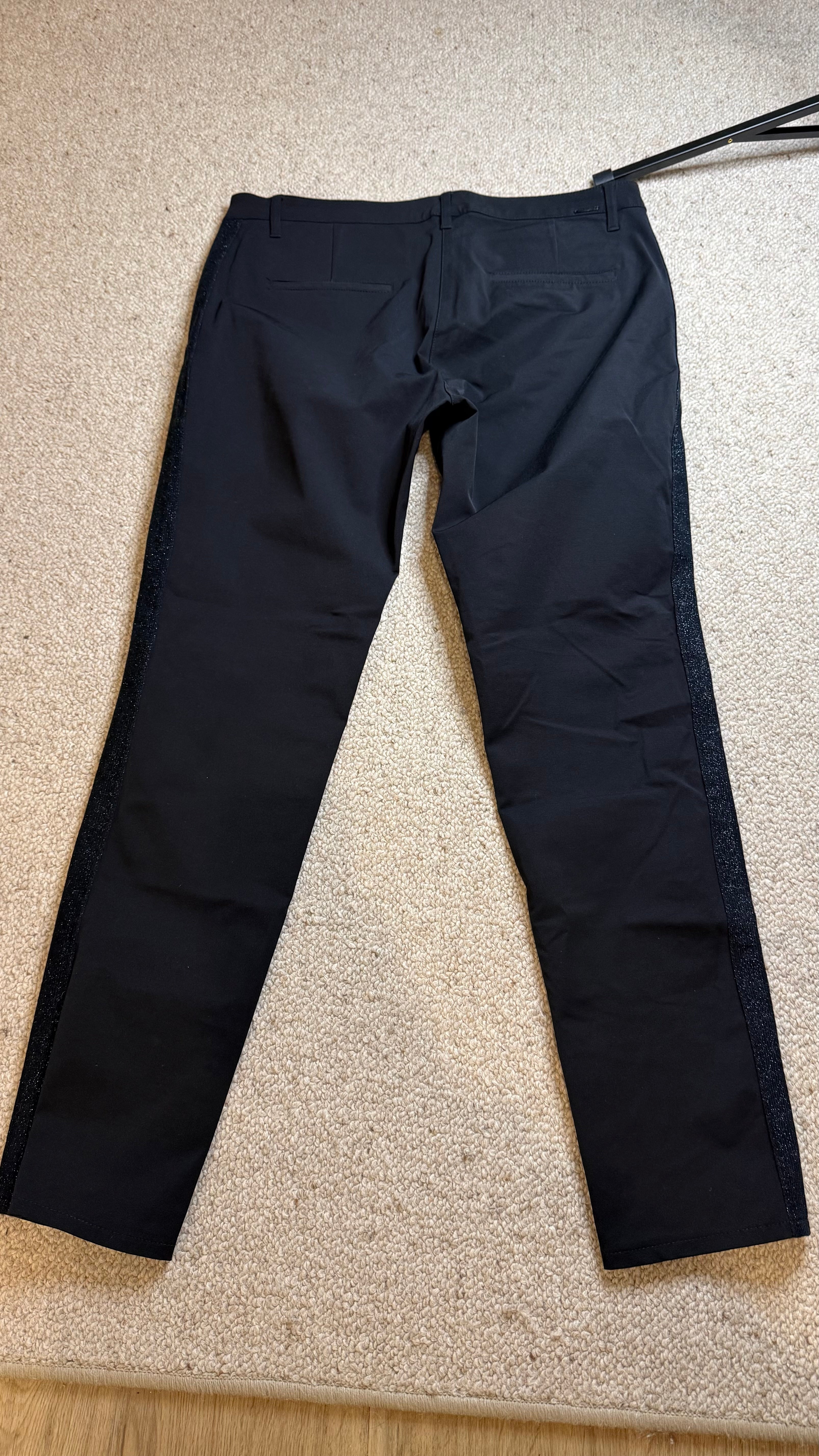 Rosner Alisa Trousers D 42 Black Glitter Side Stripe Very Good