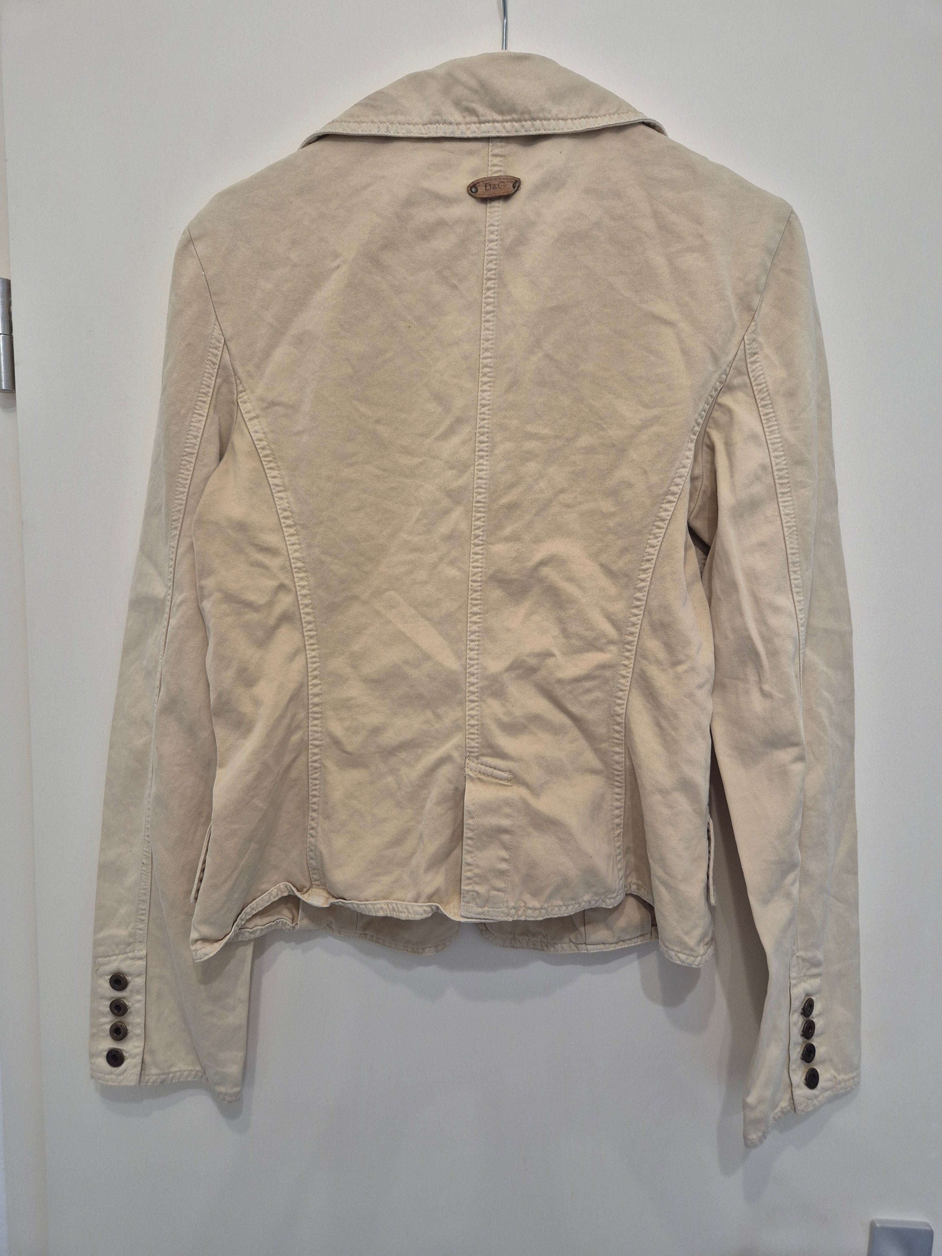 D&G Damen Blazer Jacke Baumwolle, IT 44/M, Beige, Made in Italy, guter Zustand