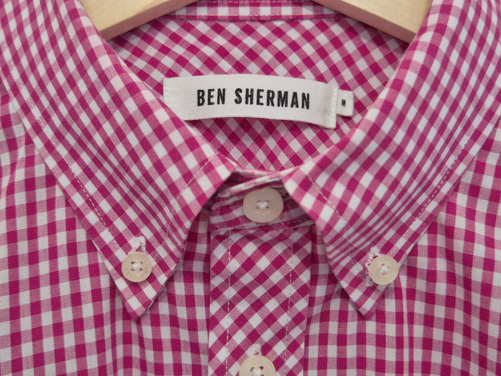Ben Sherman Gingham Hemd – Rot/Weiß, Größe M, Sehr guter Zustand