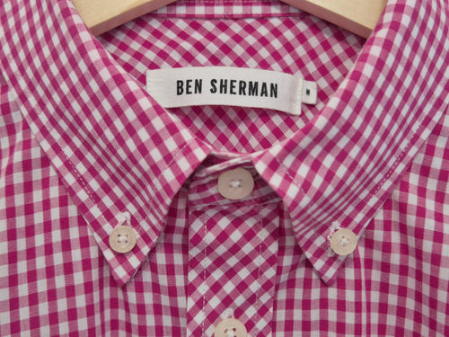 Ben Sherman Gingham Hemd – Rot/Weiß, Größe M, Sehr guter Zustand