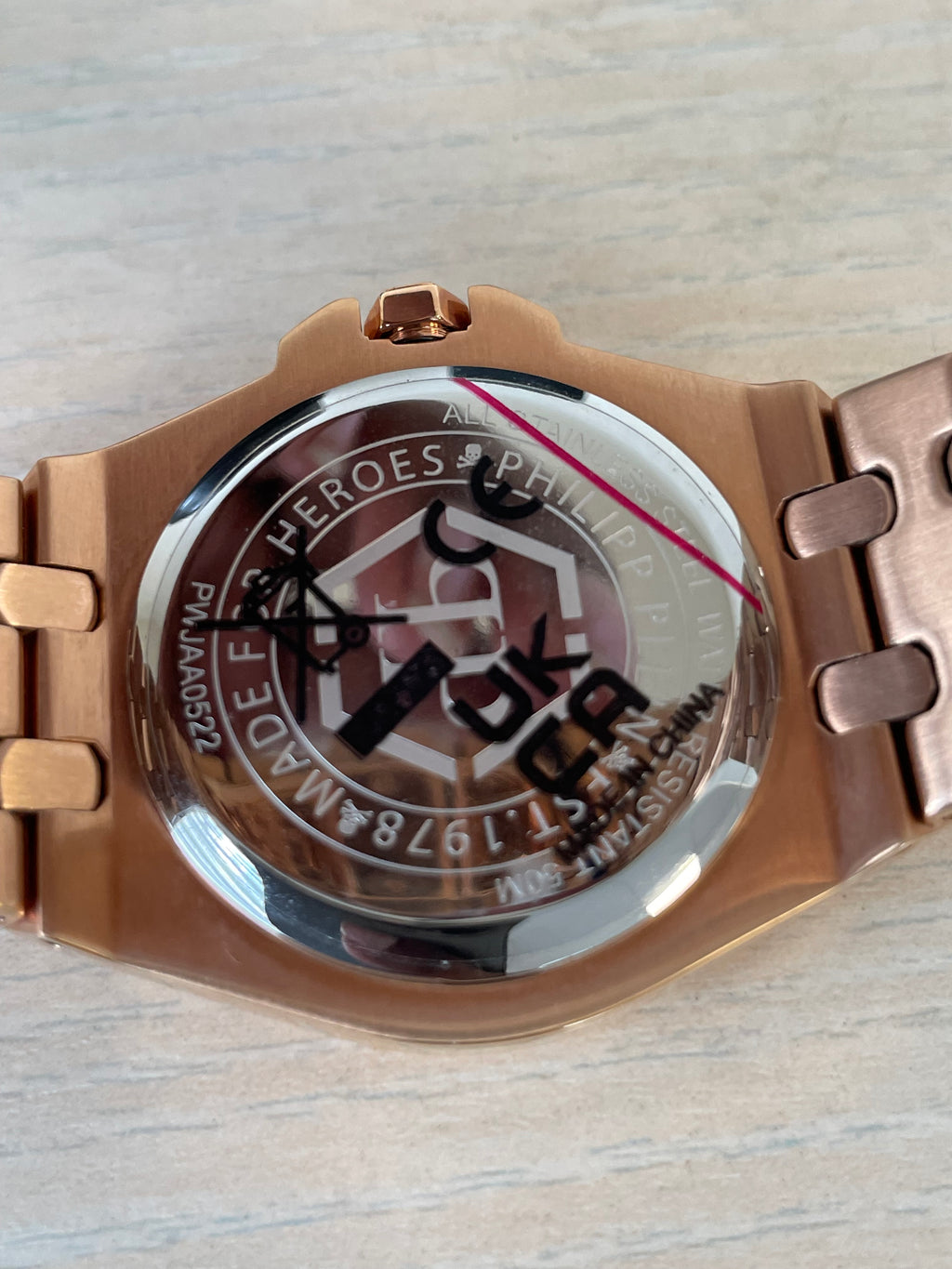Philipp Plein PJAA0522 Quarzuhr 44mm Roségold Neu mit Etikett