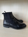 Zahira Leder Chelsea Boots Schwarz Damen Gr. 38, Nieten, Guter Zustand